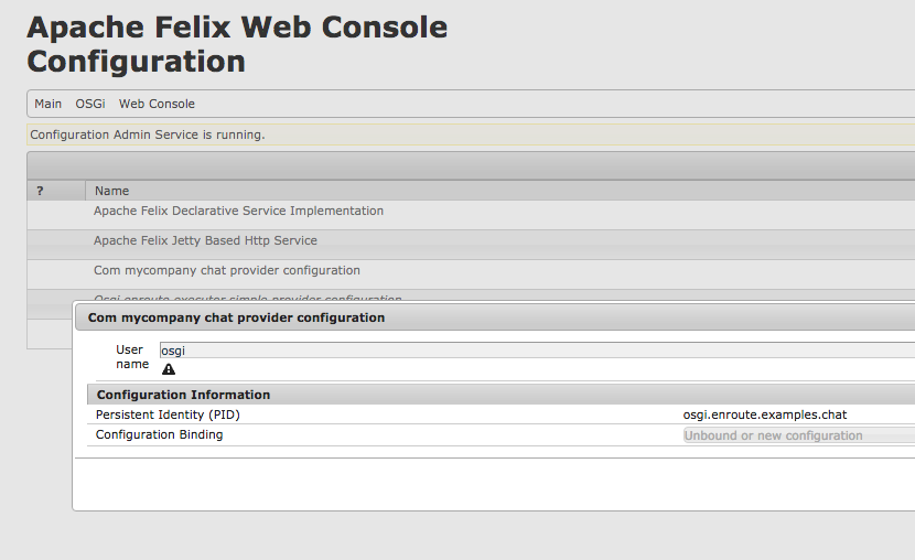 The configuration editor